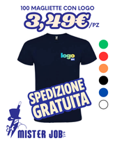 100 magliette con logo lato cuore