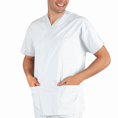 Casacca Unisex con collo a V Isacco 100% cotone