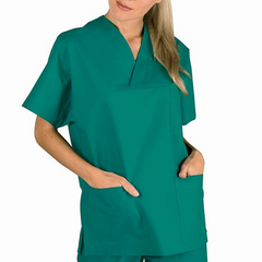 Casacca Unisex con collo a V Isacco 100% cotone