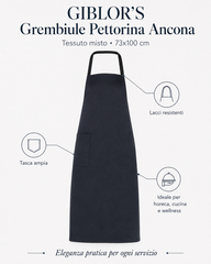 GIBLOR'S Grembiule Pettorina Ancona in Tessuto Misto