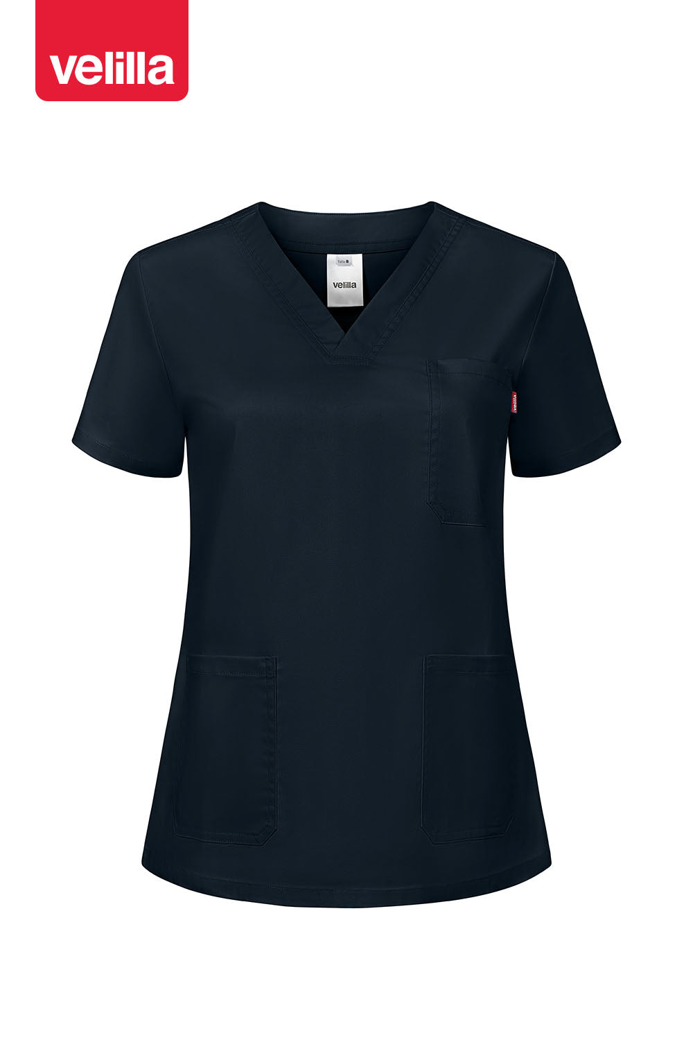 VELILLA - Maglia Donna Stretch con Scollo a V e Spacchi Laterali