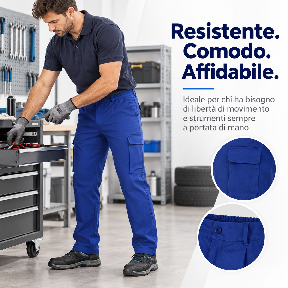 Pantalone Multitasca a tessuto misto CASTER VALENTO