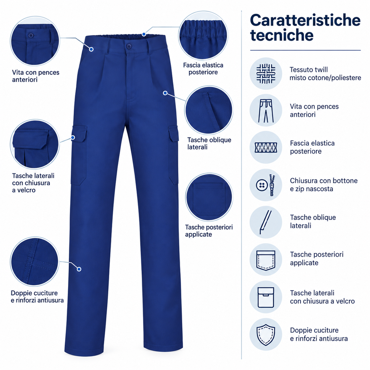 Pantalone Multitasca a tessuto misto CASTER VALENTO