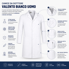Camice da Dottore Valento Bianco Uomo