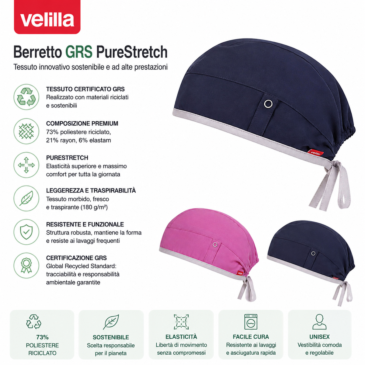 VELILLA - Berretto GRS PureStretch