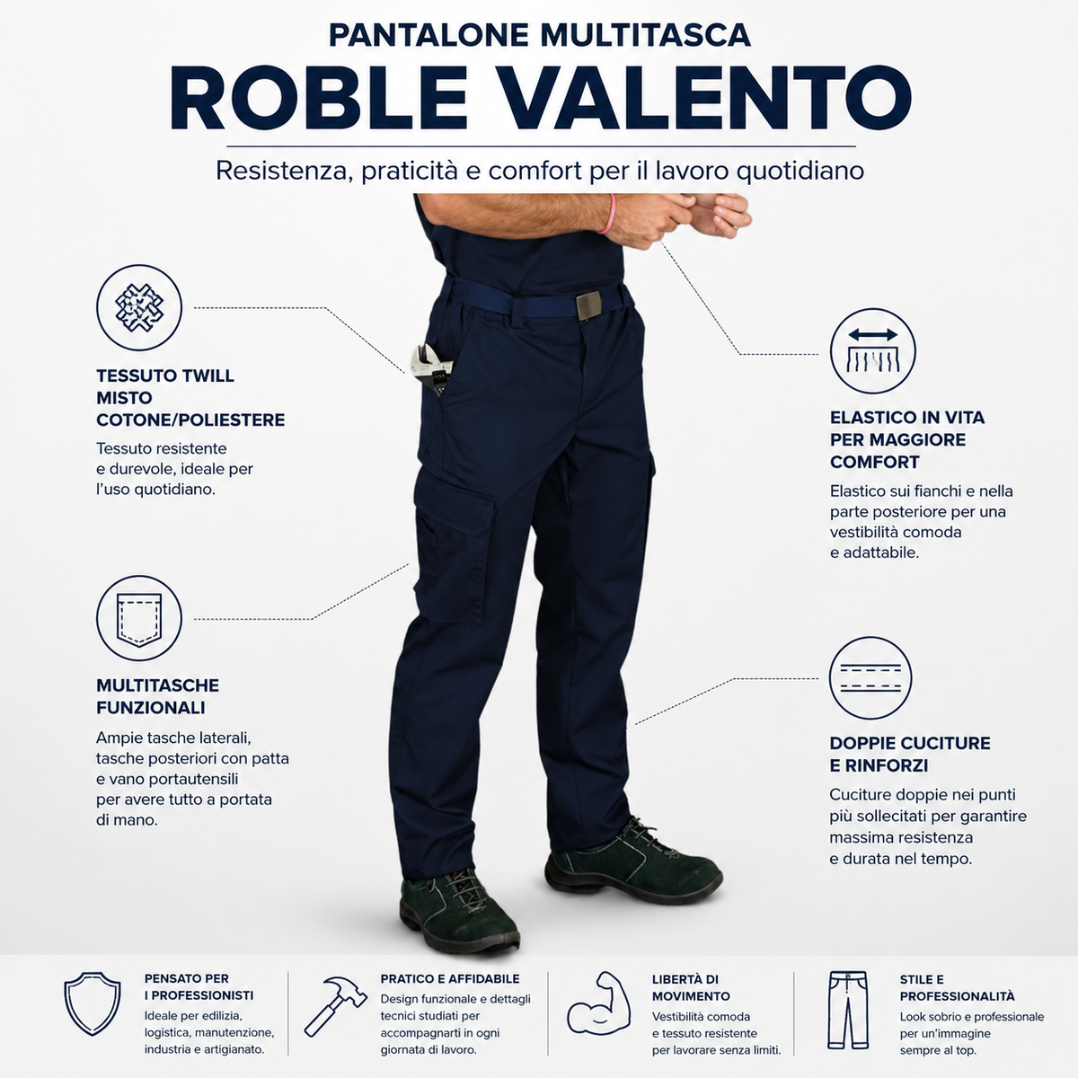Pantalone Multitasca a tessuto misto ROBLE VALENTO