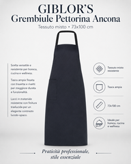 GIBLOR'S Grembiule Pettorina Ancona in Tessuto Misto