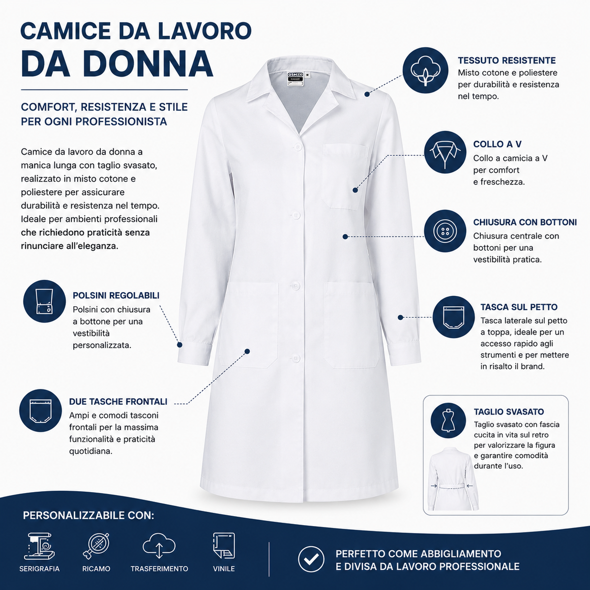 Camice Valento Donna Bianco