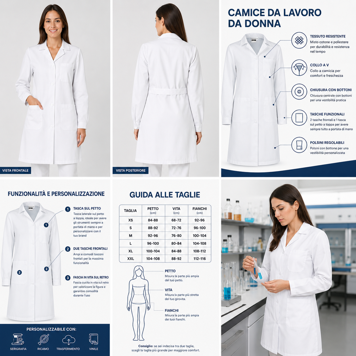 Camice Valento Donna Bianco
